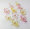 Pretty Pink & Yellow Flower Dangle Charms, 10 pcs, Adorabilities